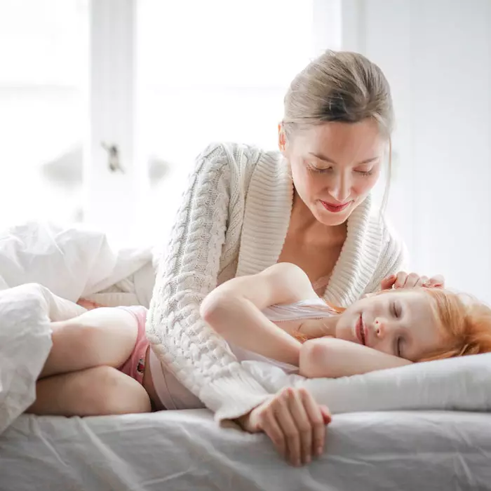 Spokojny sen dziecka.